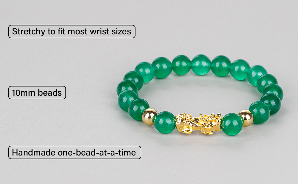 Fengshui Porsperity Jade Bracelet Lucky Charm Feng Shui Black Obsidian Wealth Bracelet Gift For Men