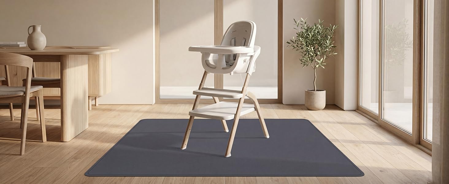 WOMUMON Brand: Modern Organic Baby Essentials, Premium Waterproof Highchair Splat Mat Banner