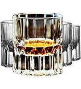 NORIMODA Whiskey Glasses, Heavy-base Rocks Glasses, 7.5oz Whisky Glass Sets Of 4, Bourbon Glass G...