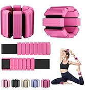 Pilates Wrist and Ankle Weights for Women - Adjustable Weighted Bangles for Men, 2 lbs Weighted A...