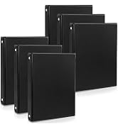 Mezchi 6 Pack Mini 3 Ring Binder Fits 5.5'' × 8.5'' Paper Size, 1 Inch Junior Round Ring Binder w...