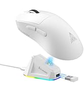 SOLAKAKA SM822 Wireless Gaming Mouse with RGB Charging Dock, Tri-Mode Wireless Mouse, PAW3311 Opt...