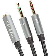 EZ EAR KBEAR KA01 Headphone Splitter,4N OFC Headset Splitter Cable for Computer 3.5MM Female to 2...