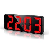 Lafocuse Small Digital Clock Large Display 6.7", Red Large Numbers Clock | Digital Alarm Clocks f...