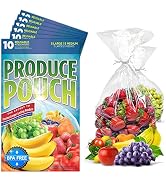 Produce Pouch 60-Pack (30M, 30L) – Keeps Fruits, Vegetables, Herbs Fresh Longer, For Refrigerator...