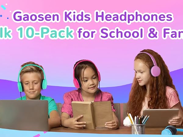 10 Pack Kids Headphone for Classroom
