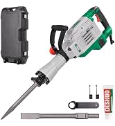 Deshuo 30 lb. Demolition Jack Hammer with 1-3/16" Hex Shank, 1700W 14-Amp Heavy Duty Corded Elect...
