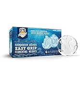 4 Pack Glass Fermentation Weights With Easy Grip Handles - Fits Perfectly in Wide Mouth Jars Keep...