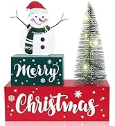 Mulbozy Merry Christmas Decorations Sign with LED Lighted Christmas Centerpieces for Tables Decor...