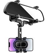 WUITIN Rearview Mirror Phone Holder for Car,360°Rotatable and Retractable Multifunctional Rear Vi...