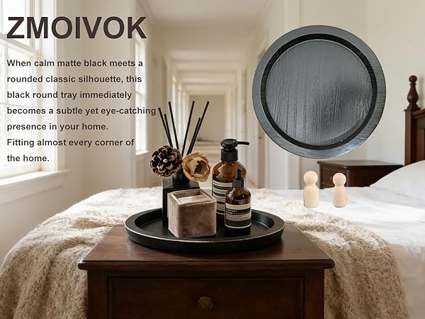 11 Inches Round Wooden Tray