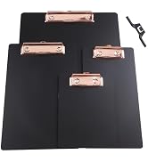 Matte Black Clipboard with Rose Gold Clip,Set of 4 Diversity in Sizes Clipboards for Shopping Che...