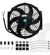 10" inch Slim Fan Push Pull Electric Radiator Cooling Fans 12V Mount Kit Unversal Black