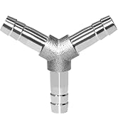 Beduan Stainless Steel 1/4" Hose Barb 3 Way Y Shaped Union Home Brew Fitting