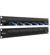 VCELINK 1U Brush Panel 2-Pack, All Metal Brush Patch Panel, 19-inch Black Carbon Steel Server Rac...