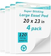 120 Sheets Thickened Sticky Easel Pad, 20 in x 23 in, Anchor Chart Paper, Chart Paper for Teacher...
