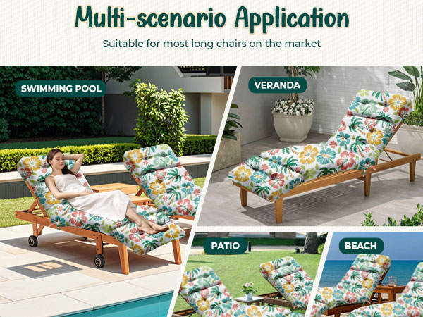 Outdoor Chaise Lounge Chair Cushion