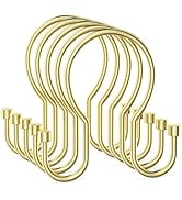 Goowin Shower Curtain Hooks, Simple Shower Curtain Rings, Sturdy Double Hook Gold Shower Curtain ...