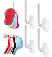 Hat Racks for Baseball Caps, 4 Pack Adhesive Hat Hooks for Wall, Cap Holder Storage, Hats Organiz...