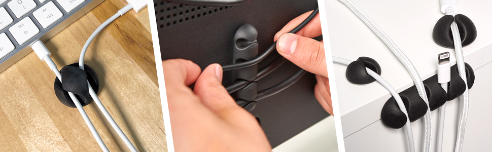 Computer desk cord organizer and cable storage cable management