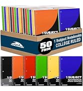 Trail maker Bulk Notebooks (50 Pack), One Subject Notebooks College Ruled, 140 Pages (70 Sheets),...