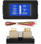 CGELE DC Multifunction Battery Monitor Meter with Shunt,0-200V,0-500A, LCD Display Digital Curren...