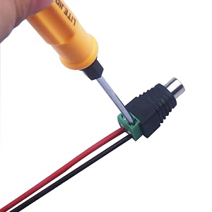 Solderless Rca plugs ,only a small screwdriver.
