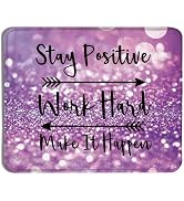 Qykwz Purple Inspirational Mouse Pad, Stay Positive Work Hard Make It Happen Motivational Purple ...