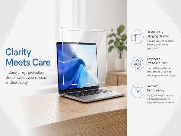 Anti Blue Light Blocking Screen Protector Panel