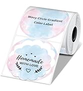 Phomemo Wavy Thermal Round Gradient Rainbow Label, Circle Label Sticker Compatible with M110/M110...