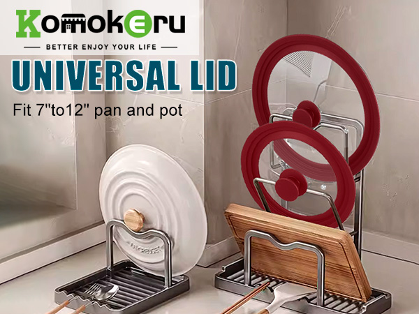 Universal Lid for Pots Pans and Skillets Tempered Glass Lid with Heat Resistant Silicone Rim Fits