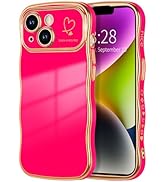 Anuck for iPhone 14 Plus Case for Women Girls, Cute Curly Wave Frame Shape Love Heart Design, Lux...
