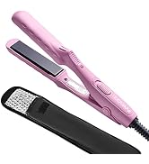 Mini Portable Flat Iron Tourmaline Ceramic Dual Voltage Travel Iron for Worldwide Use LED Indicat...