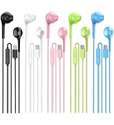 Jogteg USB C Headphones Wired Earbuds Pack of 5, Type C Earphones Wired with Mic Remote Noise Iso...