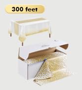 54 Inch X 300 Feet Plastic Table Cloths with Cutter Box, Disposable Table Cloths for Parties, Tab...