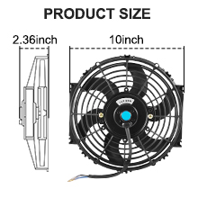 10 Inch Black Electric Radiator Cooling Fan