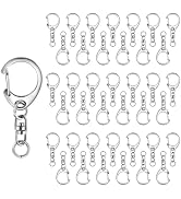 Roctee 50 pcs Lobster Clasp Key, Keychain Clip, Swivel Clasps Lanyard Snap Hook, DIY Crafts Key C...