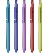 5 PCS Gel Pens Quick Dry Ink Pens Black Refill with Additional Refills 0.5mm Fine Point Premium R...