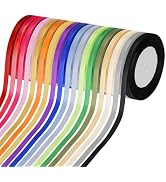 Satin Ribbon 18 Colors 392Yards, Solid Fabric Ribbon Roll for Gift Wrapping | Ribbons for Crafts ...