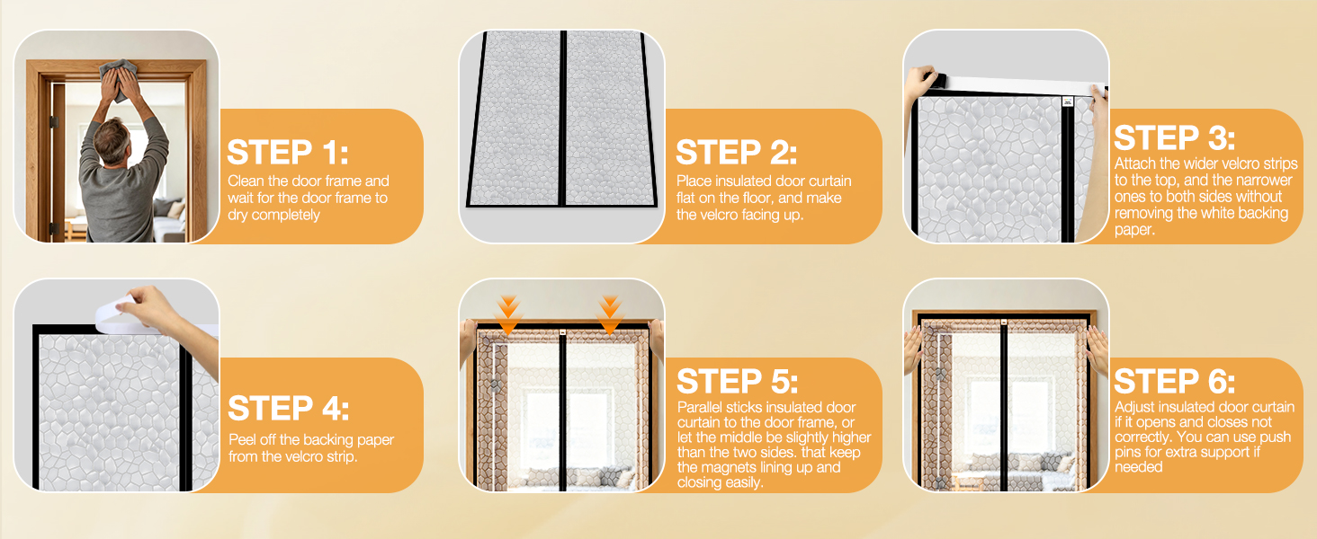 Transparent Magnetic Insulated Door Curtain