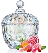 kanpura 1000 ml/34 oz Large Glass Candy Dish with Lid Crystal Candy Bowl Decorative Storage Jar f...