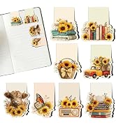 Wxiben Vintage Magnetic Bookmarks Gifts - 16 Pcs Highland Cow Sunflower Magnet Book Page Markers ...