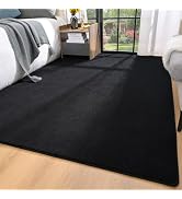 Zedrew Black Area Rugs for Bedroom Living Room, 4x6 Feet Indoor Memory Foam Rug, Modern Washable ...