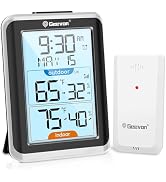 Geevon Wireless Indoor/Outdoor Thermometer & Hygrometer, Digital Temperature & Humidity Sensor wi...