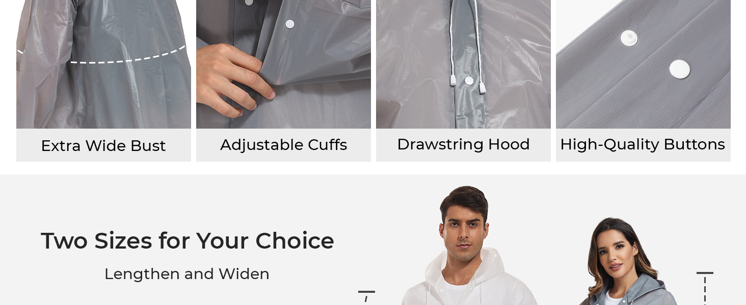 adult rain poncho with hood