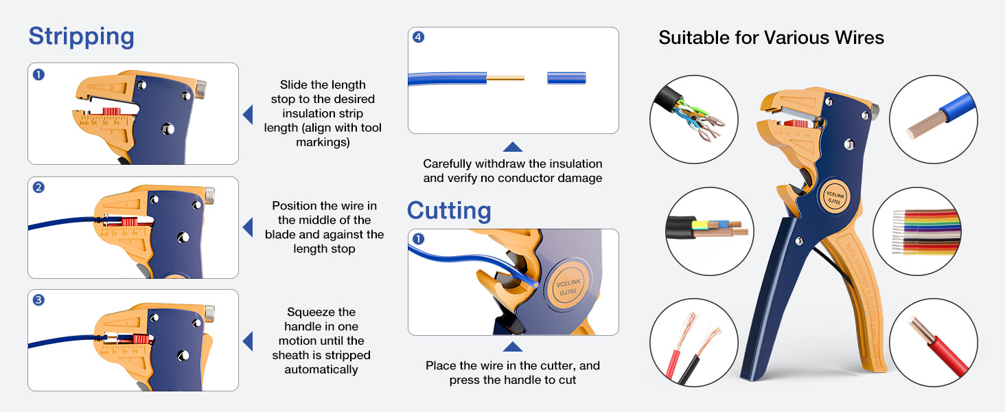 suitable for stripping speaker wires or flat ribbon cables
