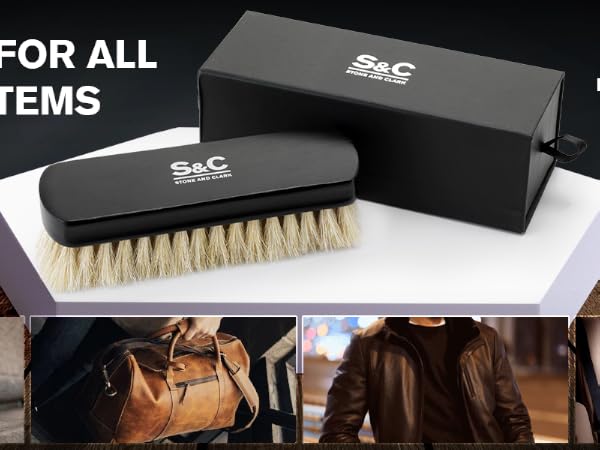 premium white horsehair brush suitable for all leather items