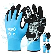 DULFINE 100% Waterproof Winter Work Gloves for Men and Women,Foam Latex Coated and Thermal Insula...