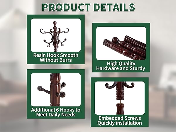 wooden coat rack stand