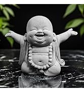 starfa lab Laughing Buddha Statue,Zen Monk Praying Statue Sculptures Ornament for Garden,Outdoor,...